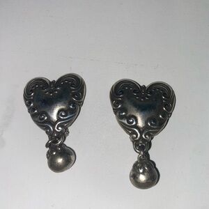Chrome heart shaped earrings